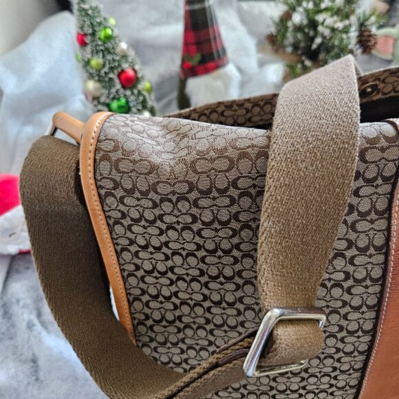 Coach Signature Hudson Commuter Messenger Bag - GUC Tan/Brown - Picture 7 of 11